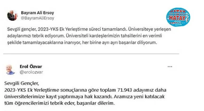 ÖZVAR VE ERSOY BAŞARI DİLEDİ