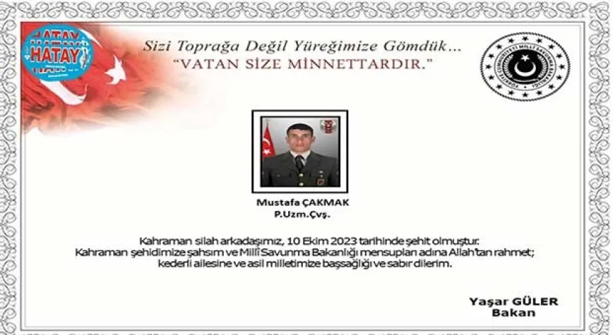 REYHANLI'YA ŞEHİT ATEŞİ DÜŞTÜ