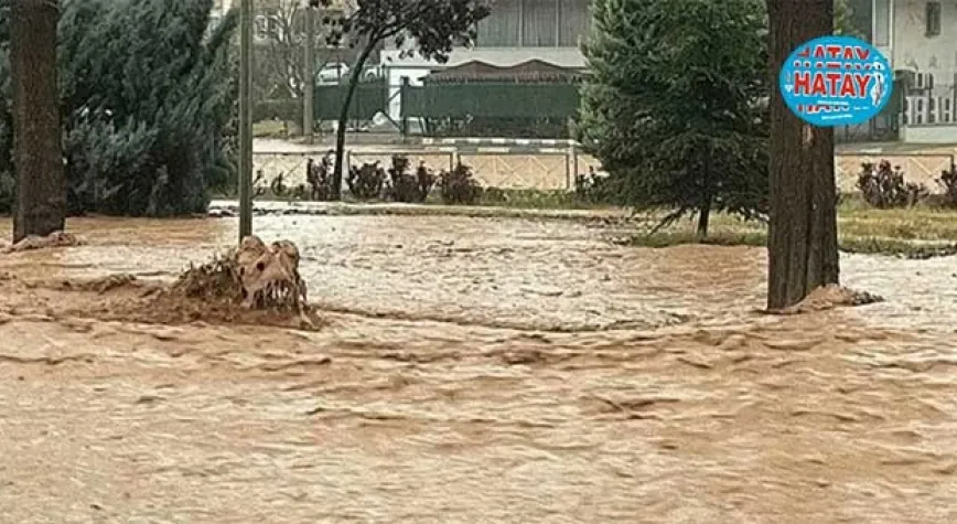 Sağanak yağış, Dörtyol'da su baskınlarına neden oldu