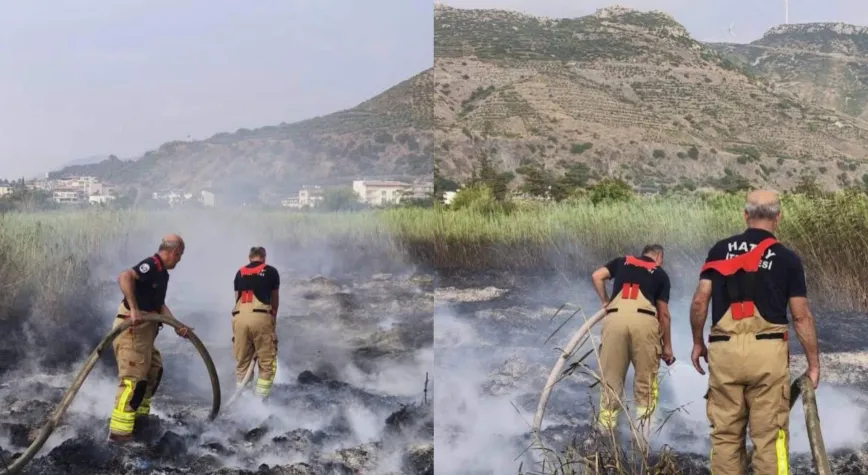 Samandağ'da Bahçe Yangınına Hızlı Müdahale