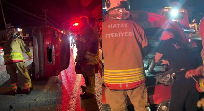 Samandağ’da Otomobil Takla Attı: 1 Yaralı
