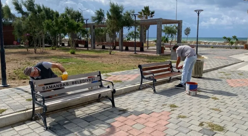 Samandağ’da parklar bakıma alındı