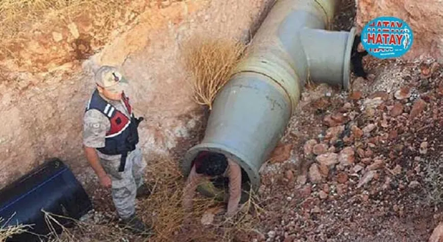 Sulama borusunda 3 kaçak göçmen yakalandı