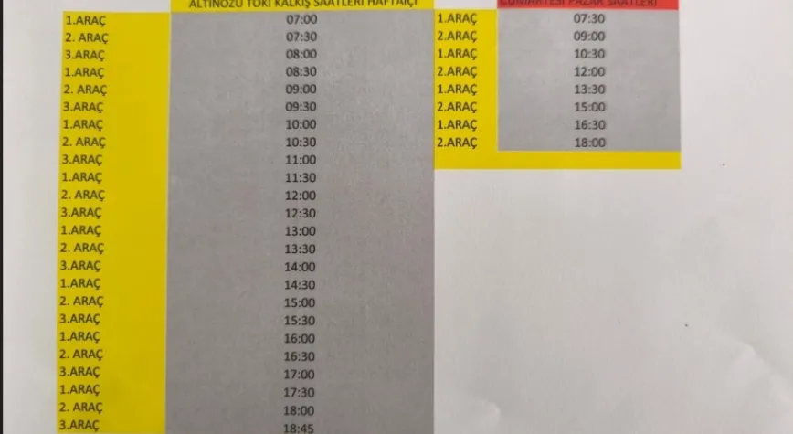 Toplu Ulaşımda Yeni Dönem: Altınkaya-Altınözü Hattı Açıldı