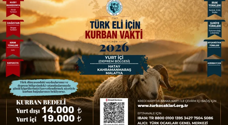 Türk Ocakları’ndan Deprem Bölgeleri İçin Kurban Bağışı Kampanyası