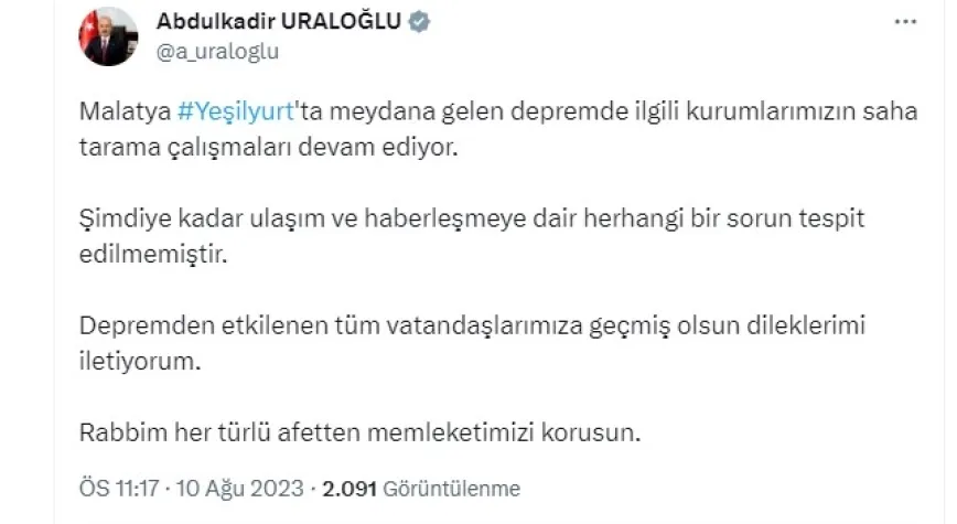 ULAŞIM VE HABERLEŞMEDE SIKINTI YOK