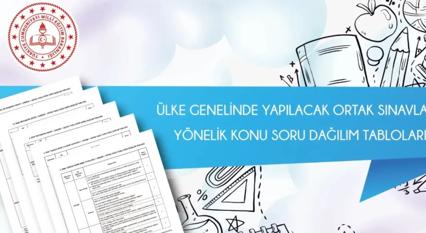 ÜLKE GENELİ ORTAK SINAVLARA YÖNELİK KONU SORU DAĞILIM TABLOLARI YAYIMLANDI