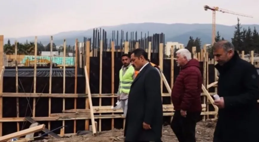 VALİ MASATLI ÖĞRENCİ YURDU İNŞAATINDA İNCELEMELERDE BULUNDU
