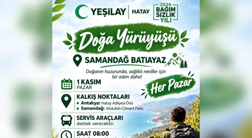 Yeşilay Hatay’dan Doğa Yürüyüşü Etkinliği